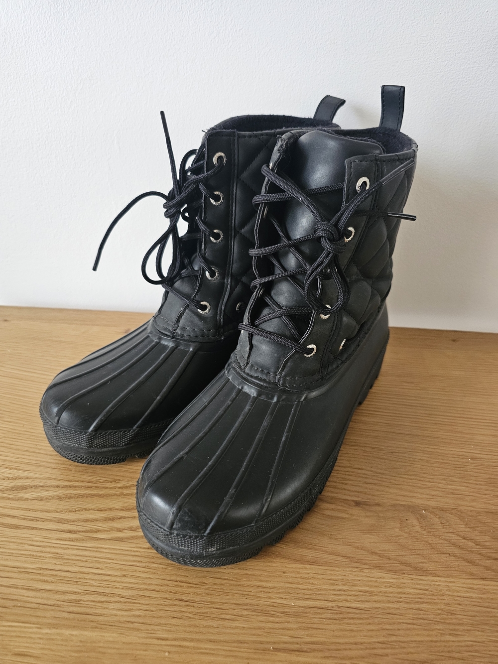 Sperry Top Sider Quilted Black Lace-Up Gosling Duck Boots Size 8 Womens - Picture 9 of 10